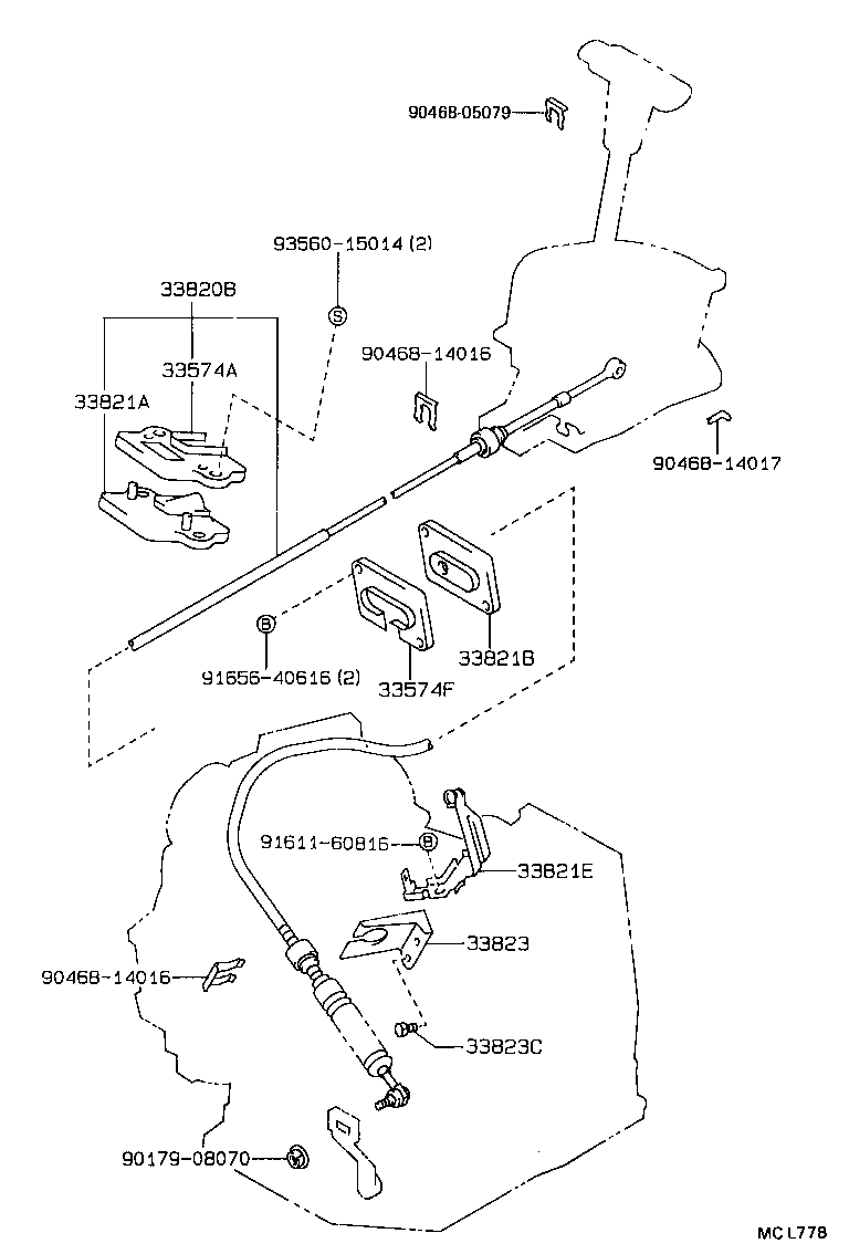 33054-12030 LEVER SUB-ASSY, SHIFT, NO.2(FOR FLOOR SHIFT) product image