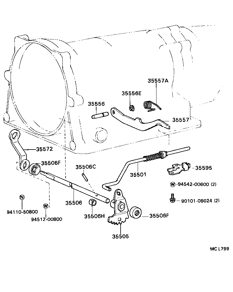 35520-20101 CABLE ASSY, THROTTLE product image