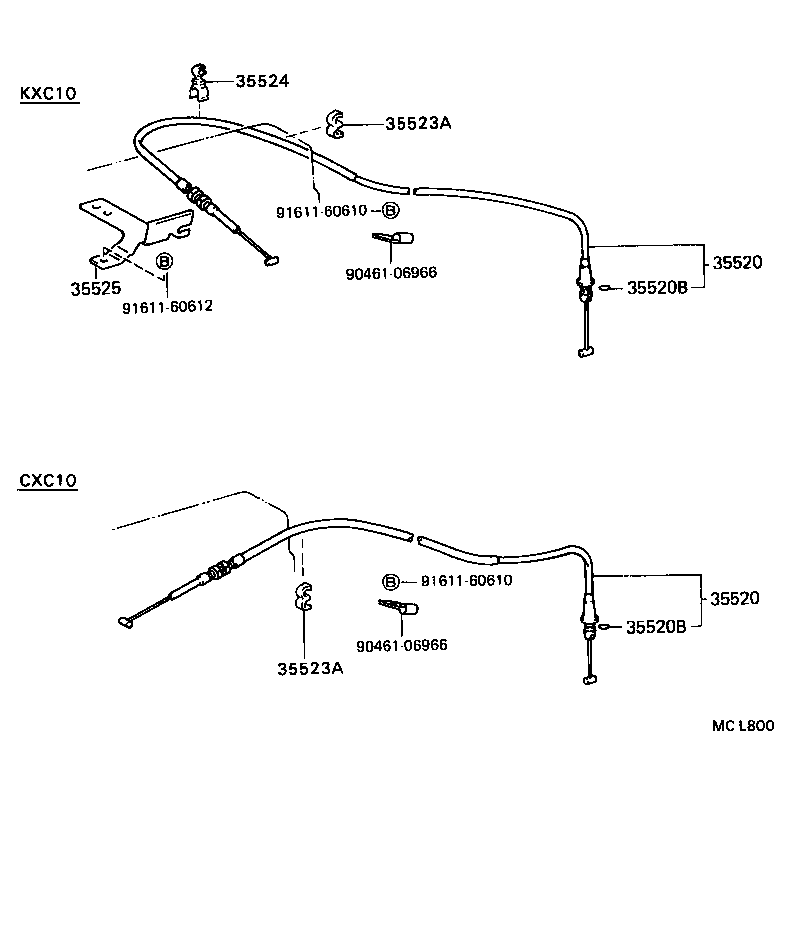 35520-20101 CABLE ASSY, THROTTLE product image