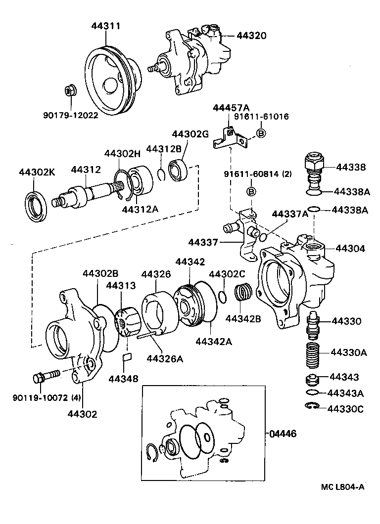 44360-27080 RESERVOIR ASSY, VANE PUMP OIL product image