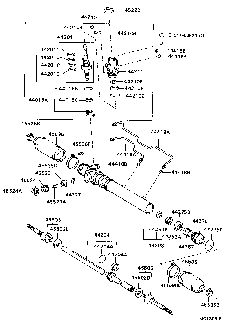 04445-27031 GASKET KIT, POWER STEERING GEAR(FOR RACK & PINION) product image
