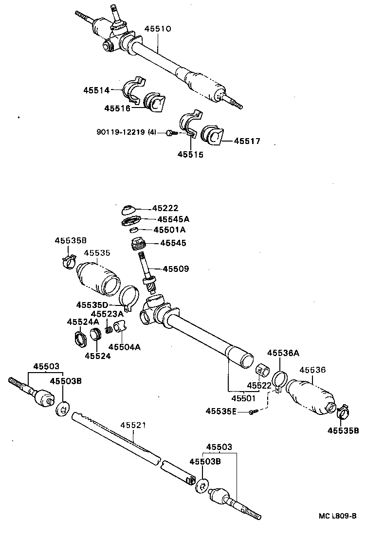 04445-27031 GASKET KIT, POWER STEERING GEAR(FOR RACK & PINION) product image