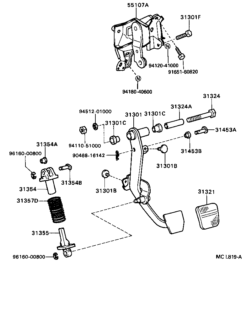31301-33030 PEDAL SUB-ASSY, CLUTCH product image
