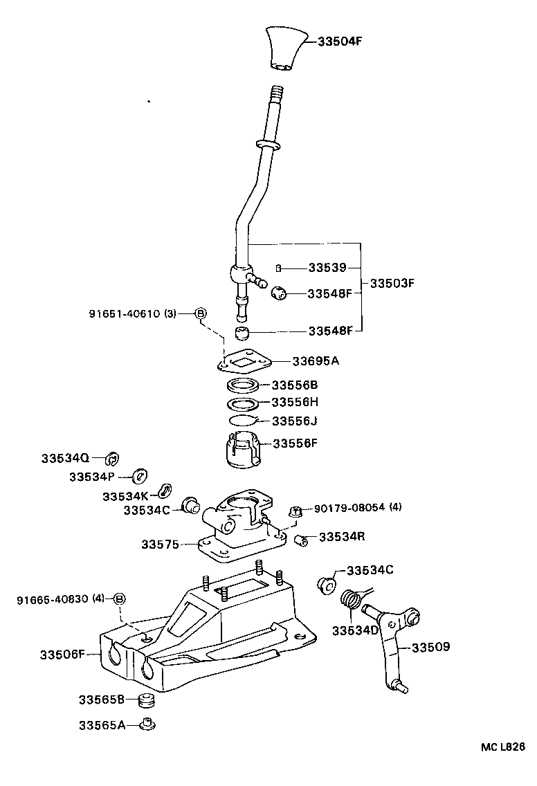 33530-33050 LEVER ASSY, SHIFT (FOR FLOOR SHIFT) product image