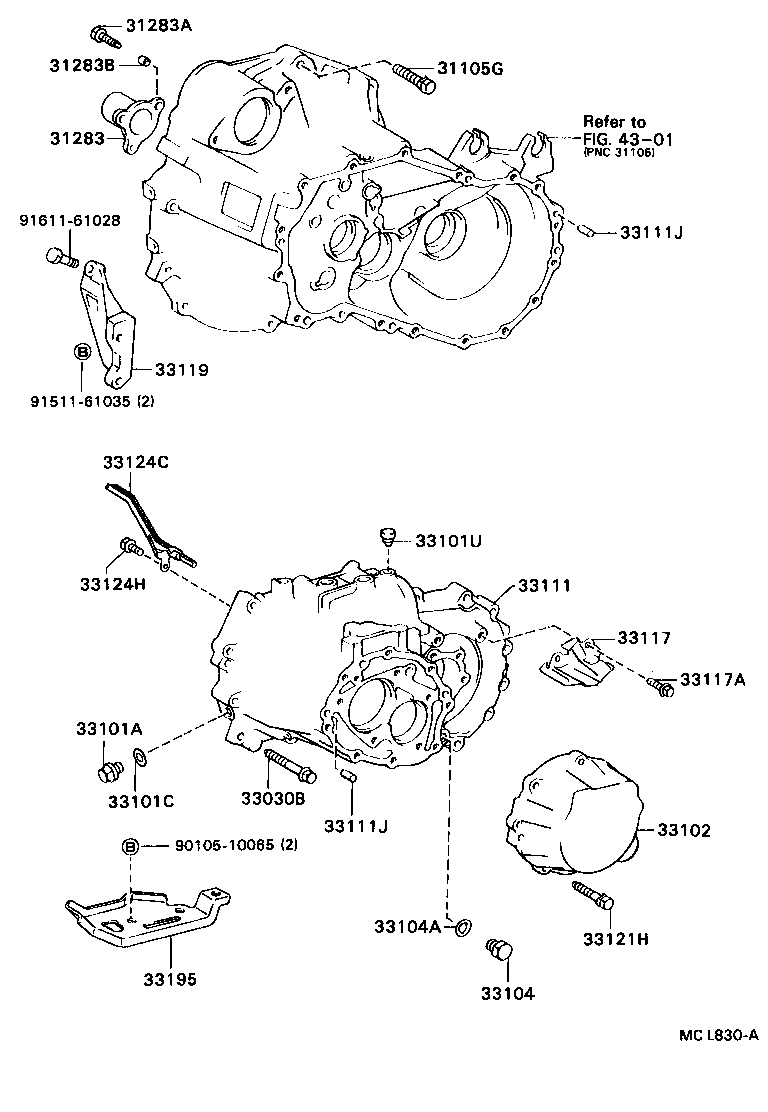 Toyota 33195-33020 HANGER, TRANSMISSION CASE, NO.1