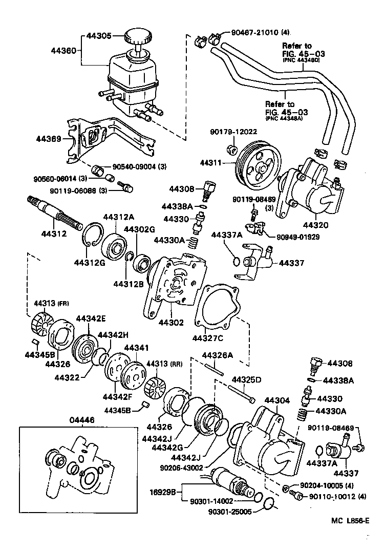 Toyota 44308-33040 UNION SUB-ASSY, PRESSURE PORT