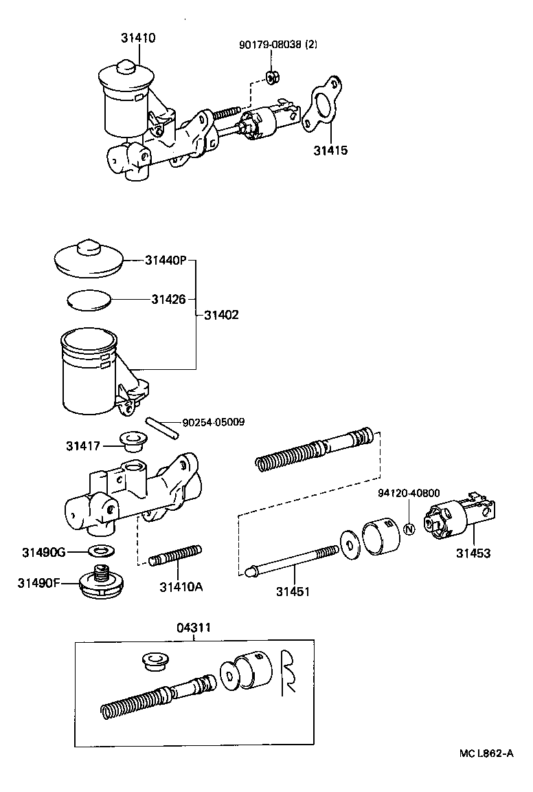 31490-12010 ACCUMULATOR ASSY, MASTER CYLINDER product image