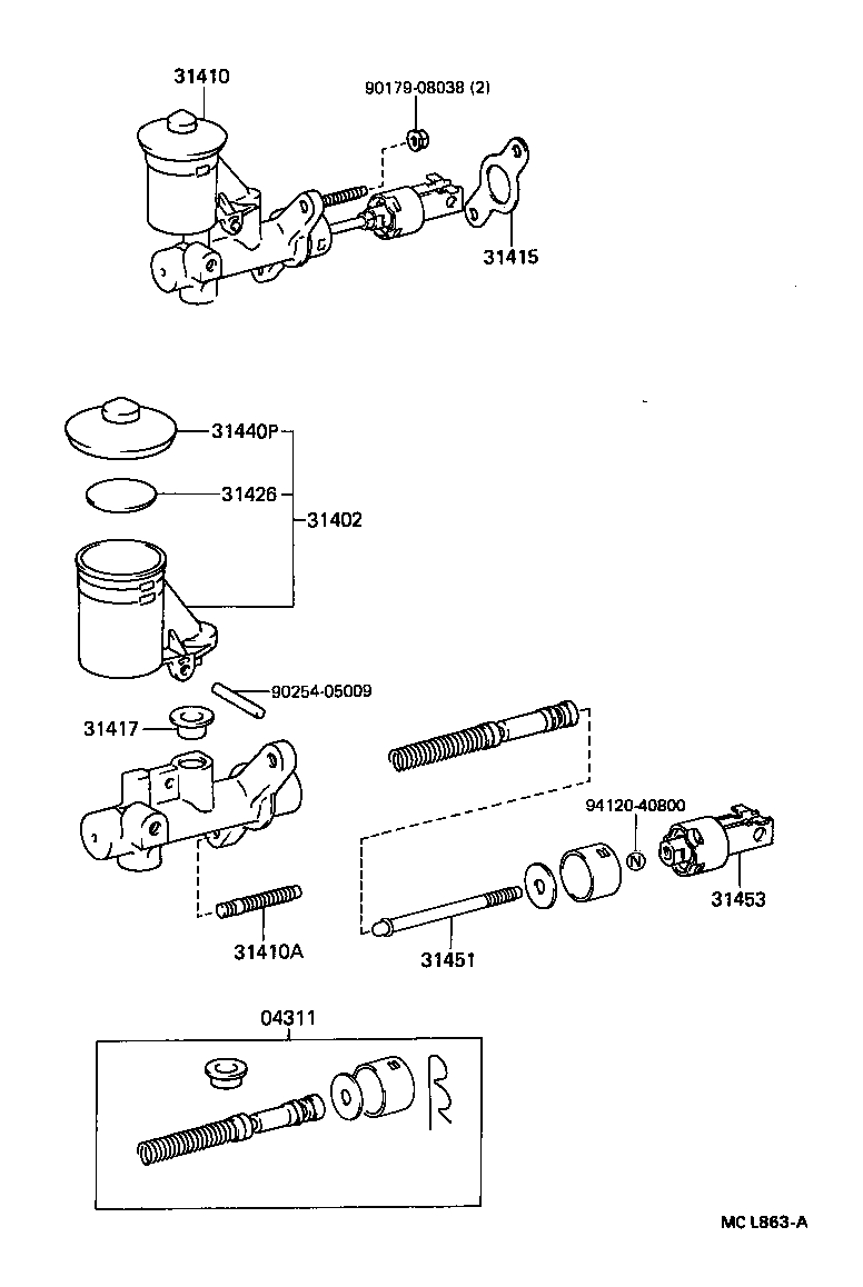 31410-12300 CYLINDER ASSY, CLUTCH MASTER product image