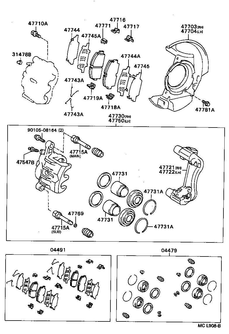 47730-12410 CYLINDER ASSY, FRONT DISC BRAKE, RH product image
