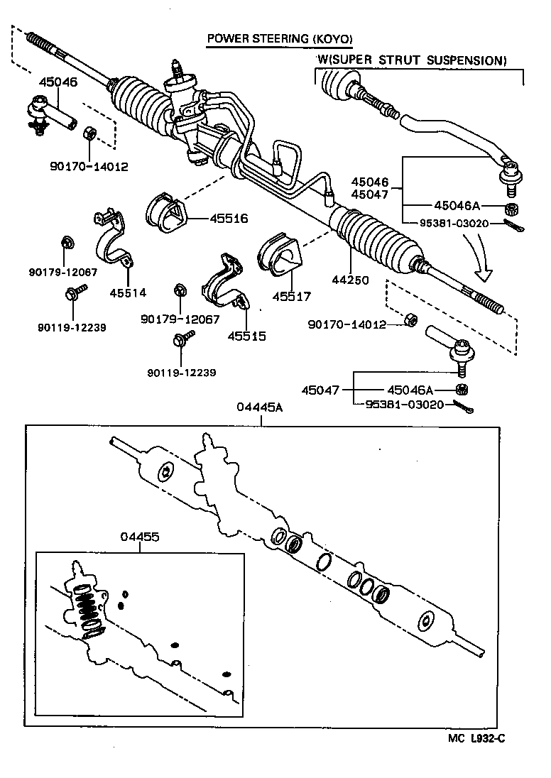 44201-12420 VALVE SUB-ASSY, POWER STEERING CONTROL product image