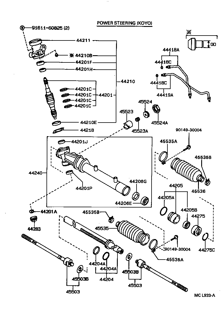 44201-12420 VALVE SUB-ASSY, POWER STEERING CONTROL product image