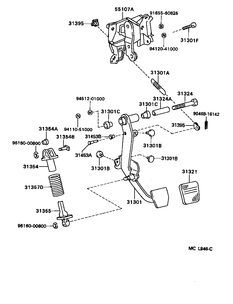 Toyota 31484-33020 BRACKET, CLUTCH TUBE, NO.1