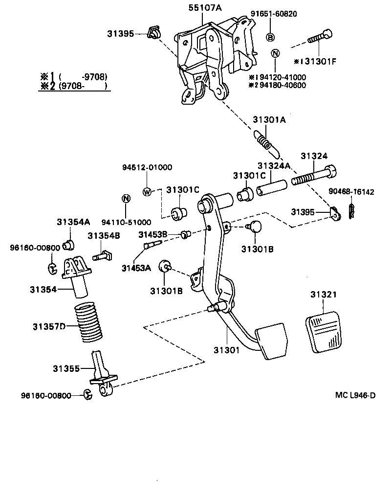 31301-33030 PEDAL SUB-ASSY, CLUTCH product image