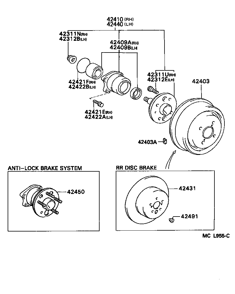 Toyota 42431-33010 DISC, REAR