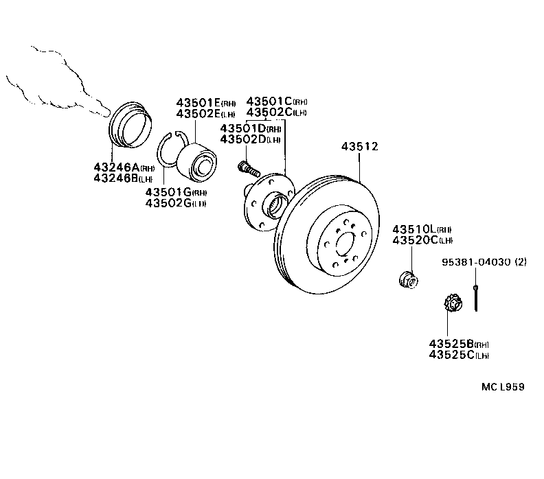 43246-AC010 DEFLECTOR, FRONT WHEEL BEARING DUST, NO.1 RH product image