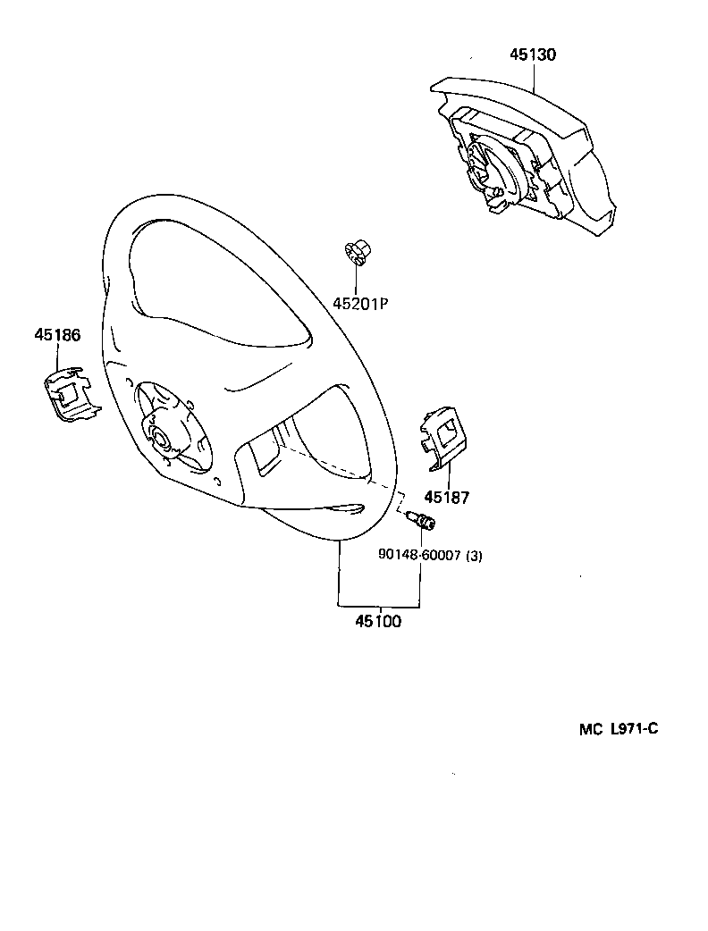 45100-32210 WHEEL ASSY, STEERING product image