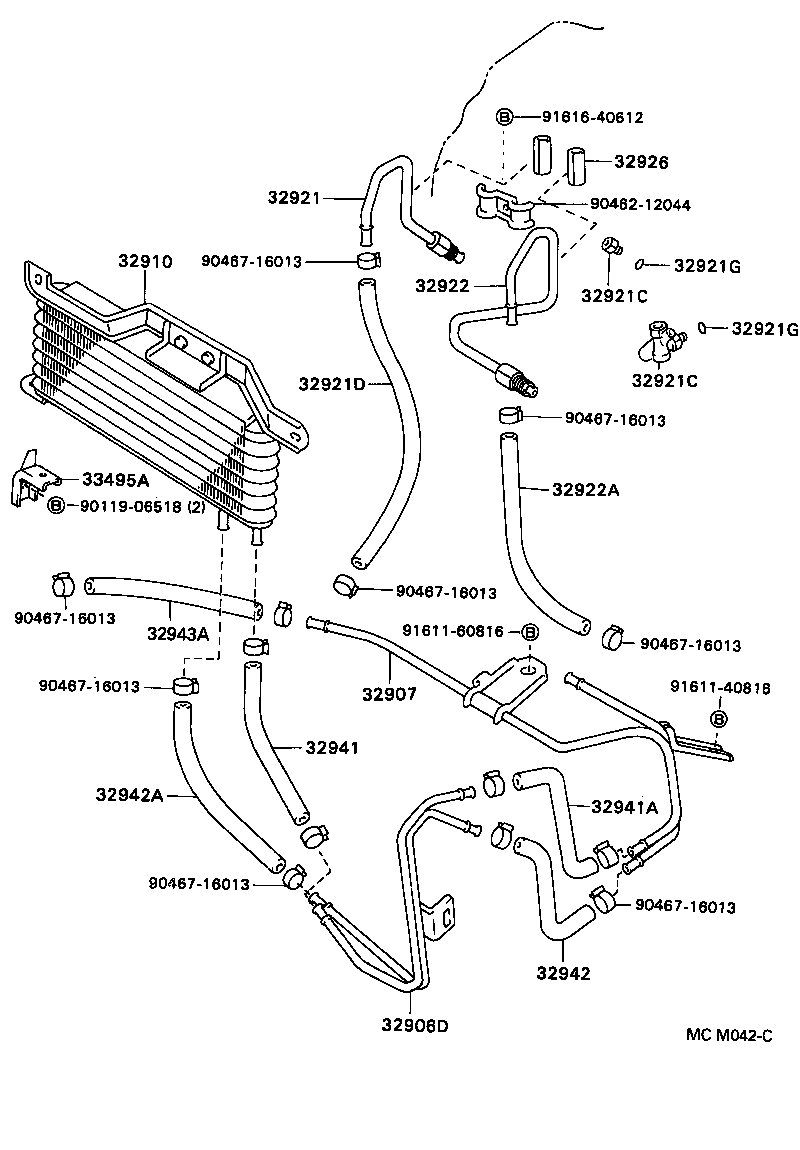 32926-04010 CUSHION, OIL COOLER TUBE(ATM) product image