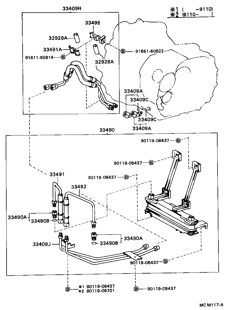 33409-20060 TUBE SUB-ASSY, TRANSMISSION OIL COOLER, NO.1 product image
