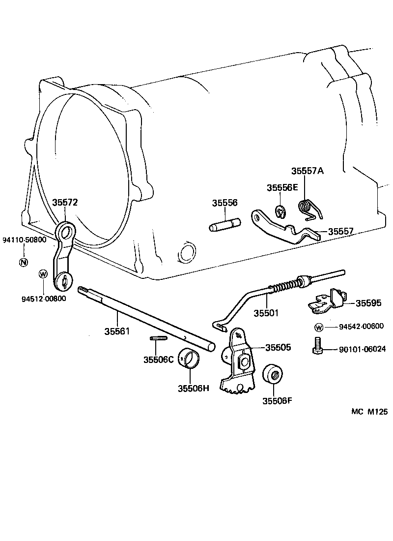 35573-35010 LEVER, TRANSMISSION CONTROL SHAFT, RH product image