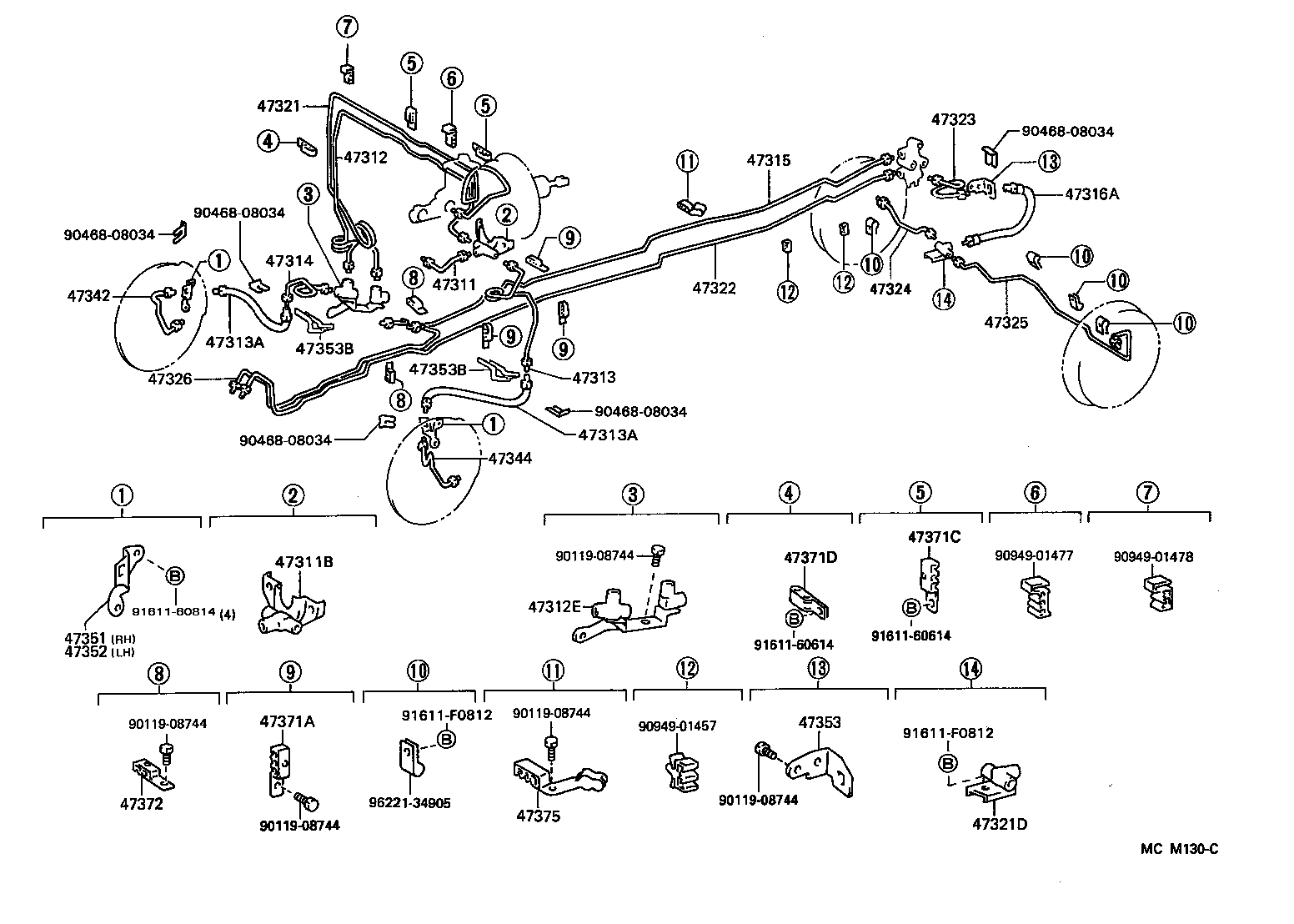 Toyota 47314-04010 TUBE, FRONT BRAKE, NO.4