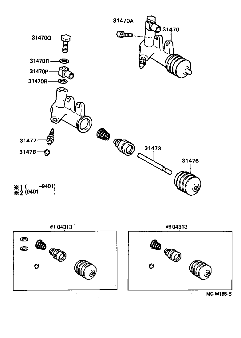 Toyota 31470-33020 CYLINDER ASSY, CLUTCH RELEASE