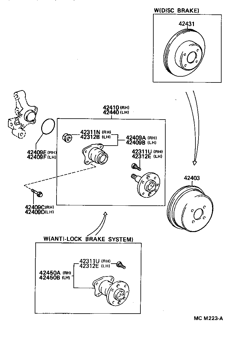 42410-12100 HUB & BEARING ASSY, REAR AXLE, RH product image