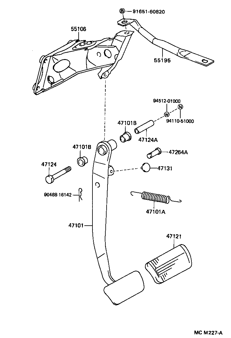 Toyota 47101-30360 PEDAL SUB-ASSY, BRAKE