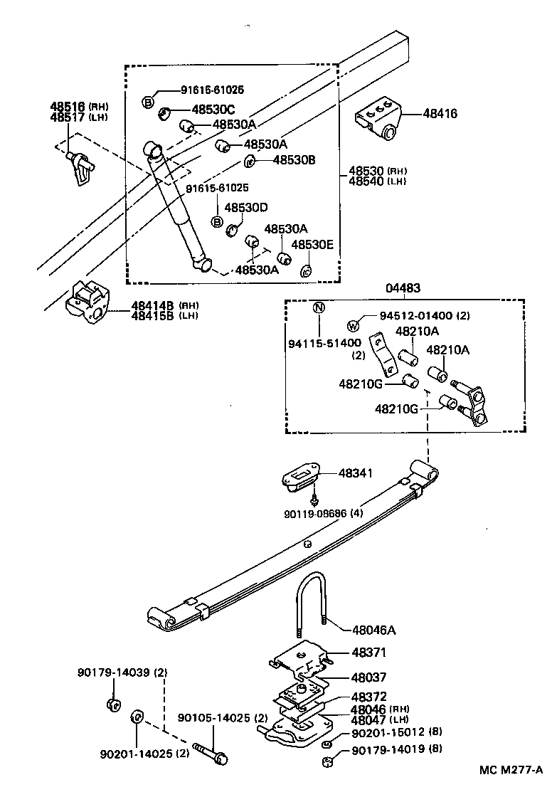 Toyota 04483-04010 SHACKLE KIT, REAR SPRING