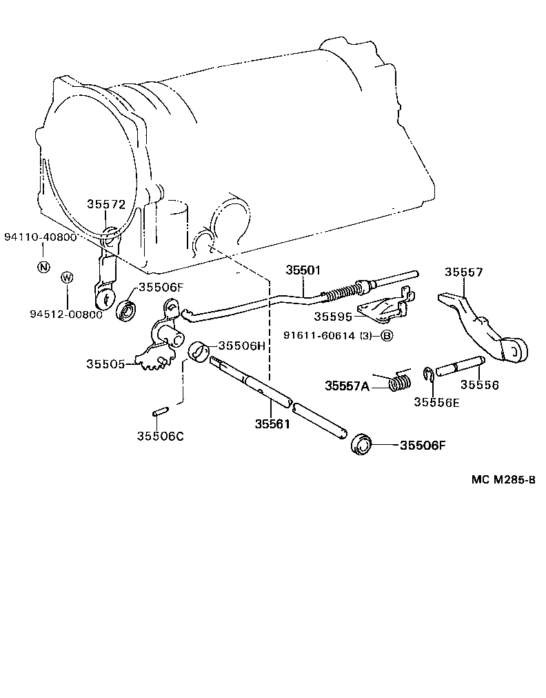 35505-30030 LEVER SUB-ASSY, MANUAL VALVE product image