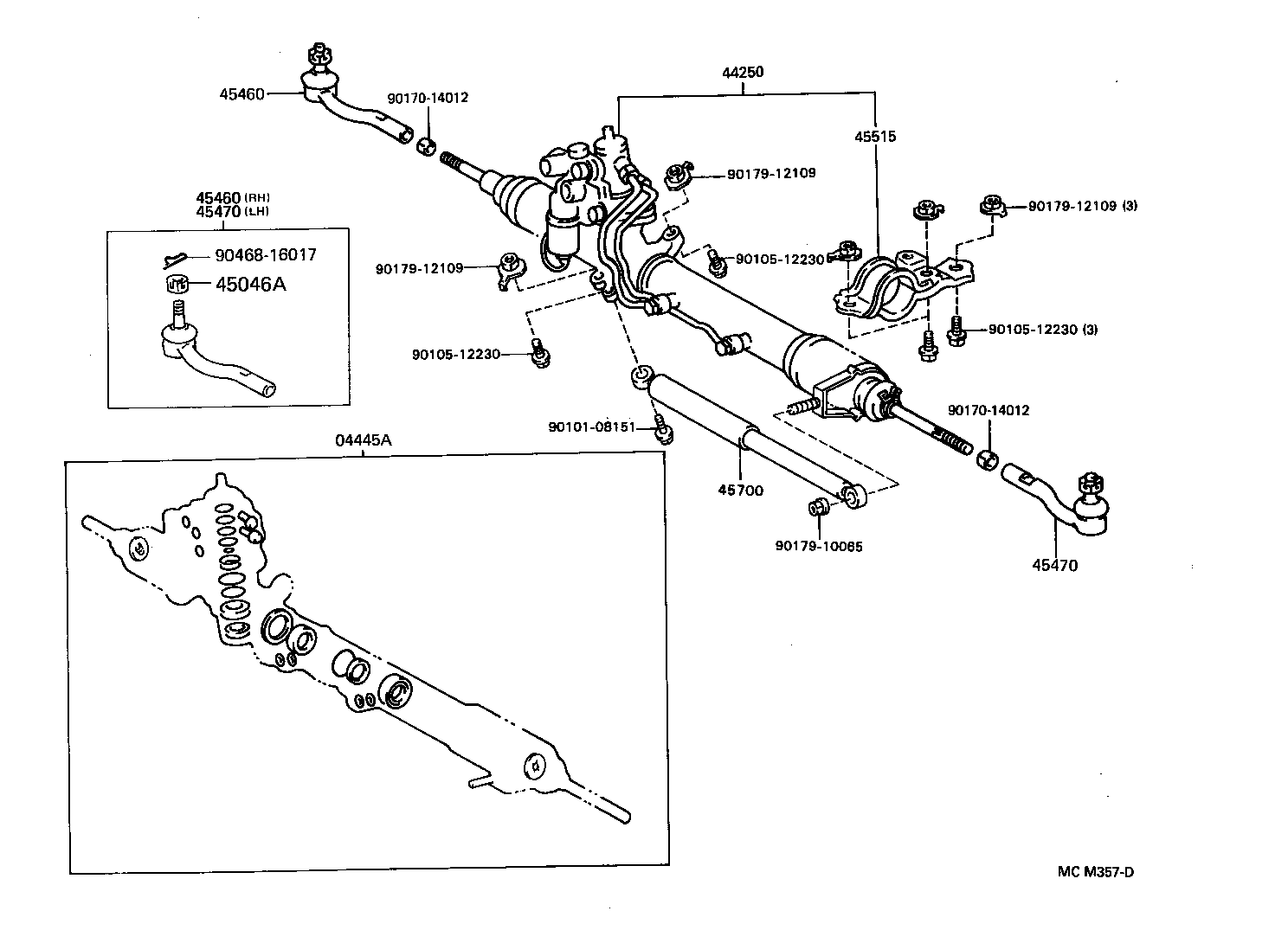 04445-30170 GASKET KIT, POWER STEERING GEAR(FOR RACK & PINION) product image