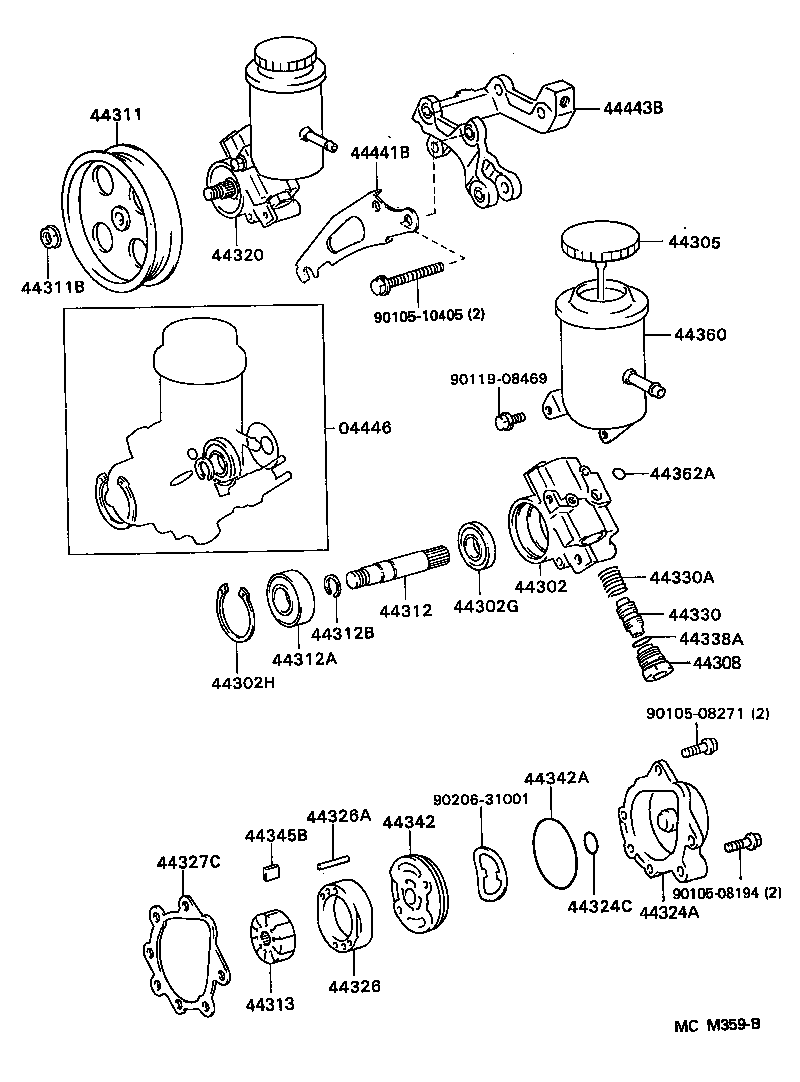 44360-30141 RESERVOIR ASSY, VANE PUMP OIL product image