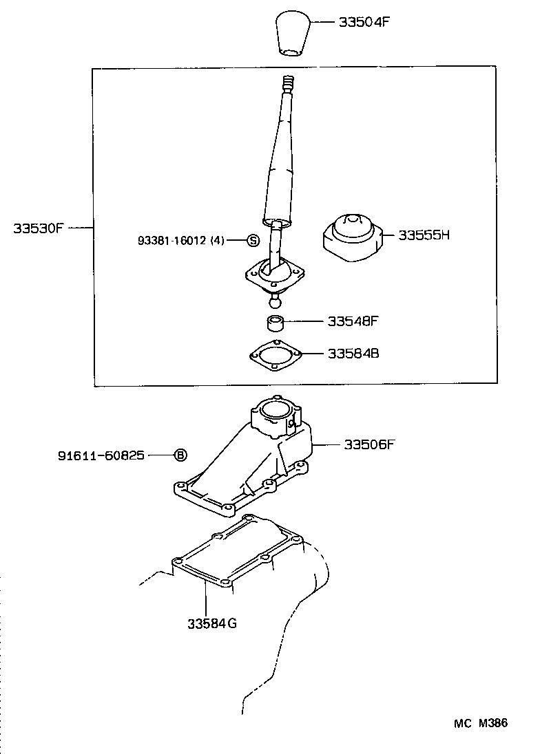 33530-30260 LEVER ASSY, SHIFT (FOR FLOOR SHIFT) product image