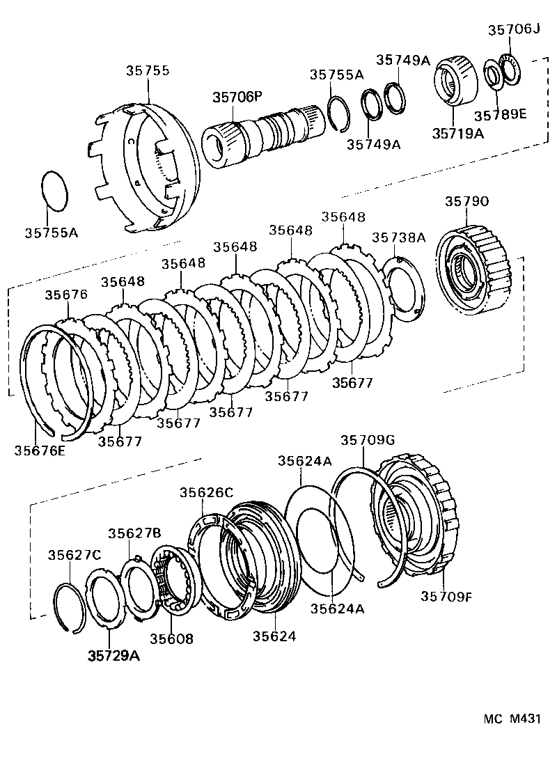 35706-30080 GEAR SUB-ASSY, FRONT PLANETARY SUN product image