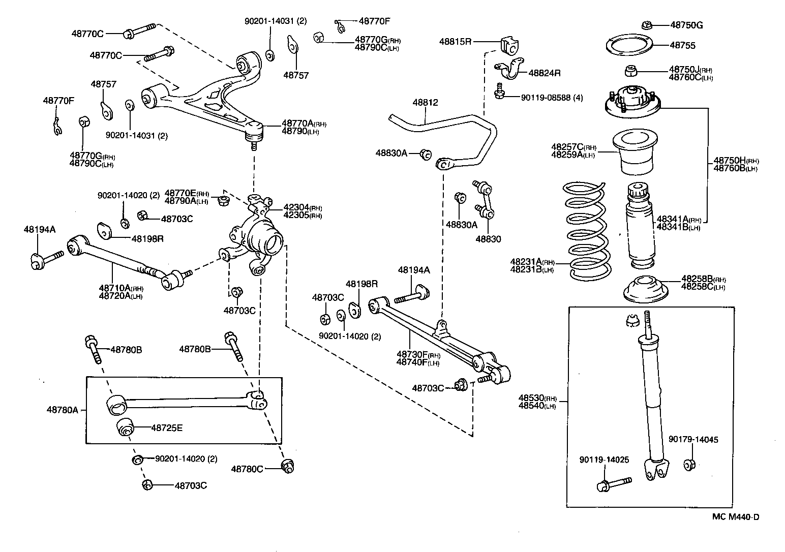 42304-24020 CARRIER SUB-ASSY, REAR AXLE, RH product image