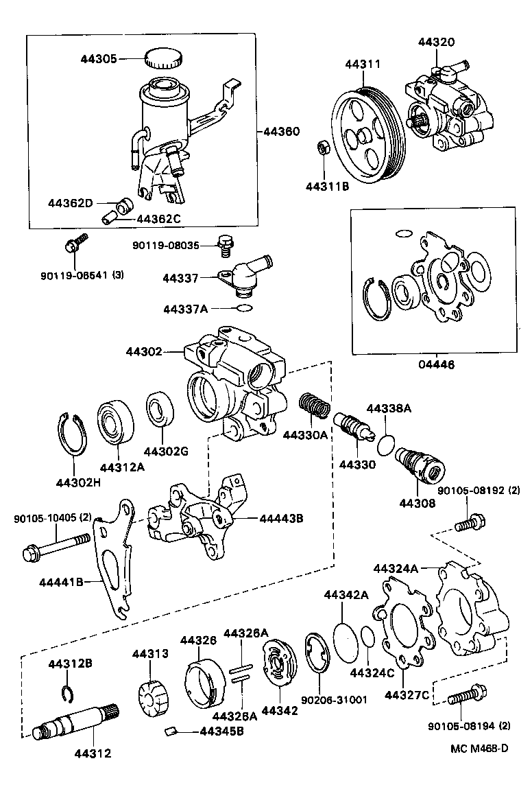 44360-30141 RESERVOIR ASSY, VANE PUMP OIL product image