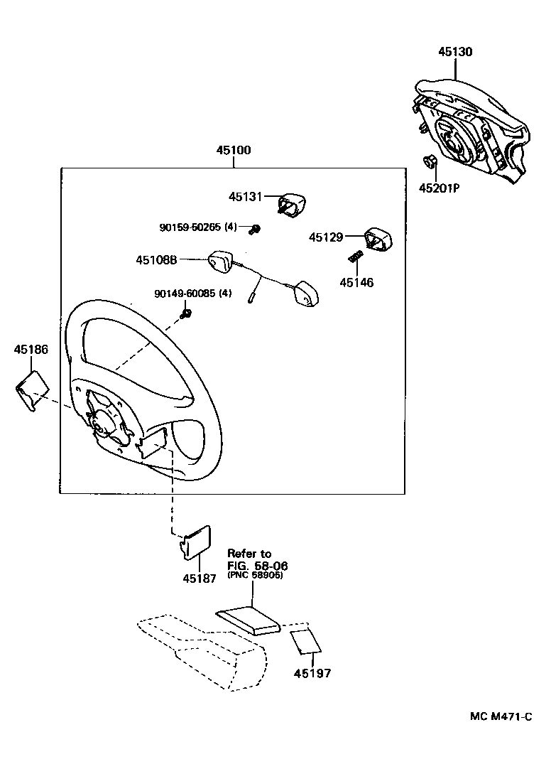 45197-22010 LABEL, AIR BAG CAUTION product image