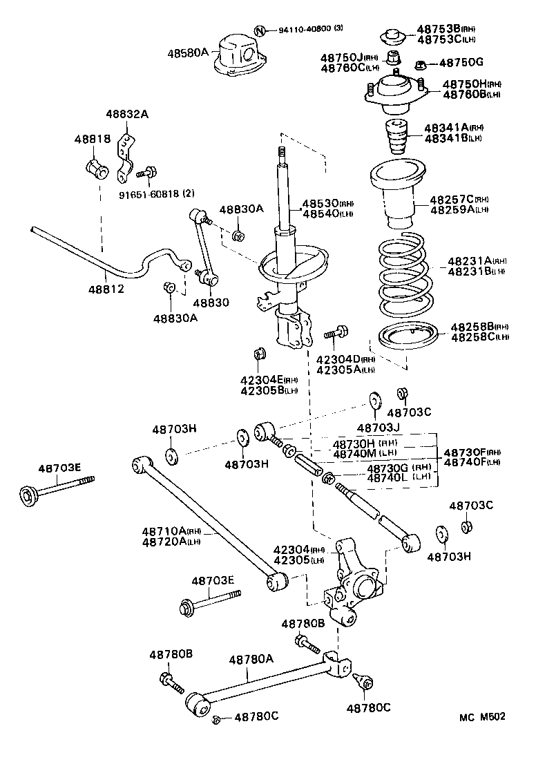 48231-33040 SPRING, COIL, REAR RH product image