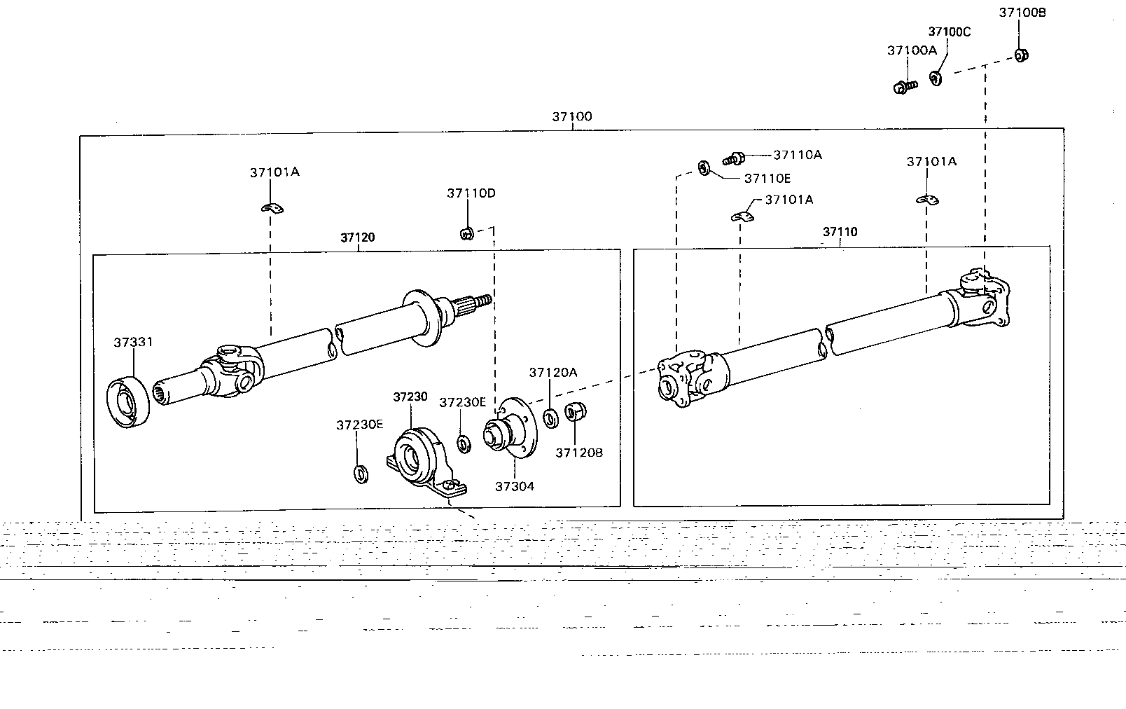 37100-30430 SHAFT ASSY, PROPELLER W/CENTER BEARING product image