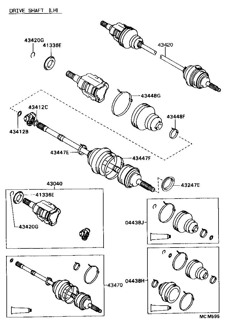 04438-32160 BOOT KIT, FRONT DRIVE SHAFT INBOARD JOINT, LH product image