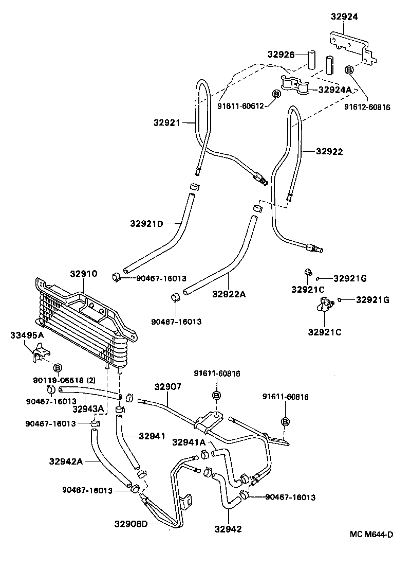 32943-33070 HOSE, OIL COOLER INLET, NO.1 product image