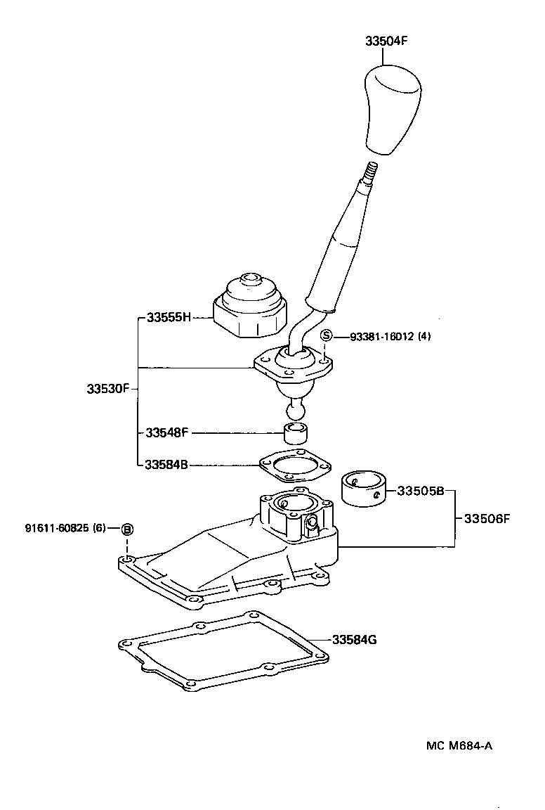 33530-22260 LEVER ASSY, SHIFT (FOR FLOOR SHIFT) product image