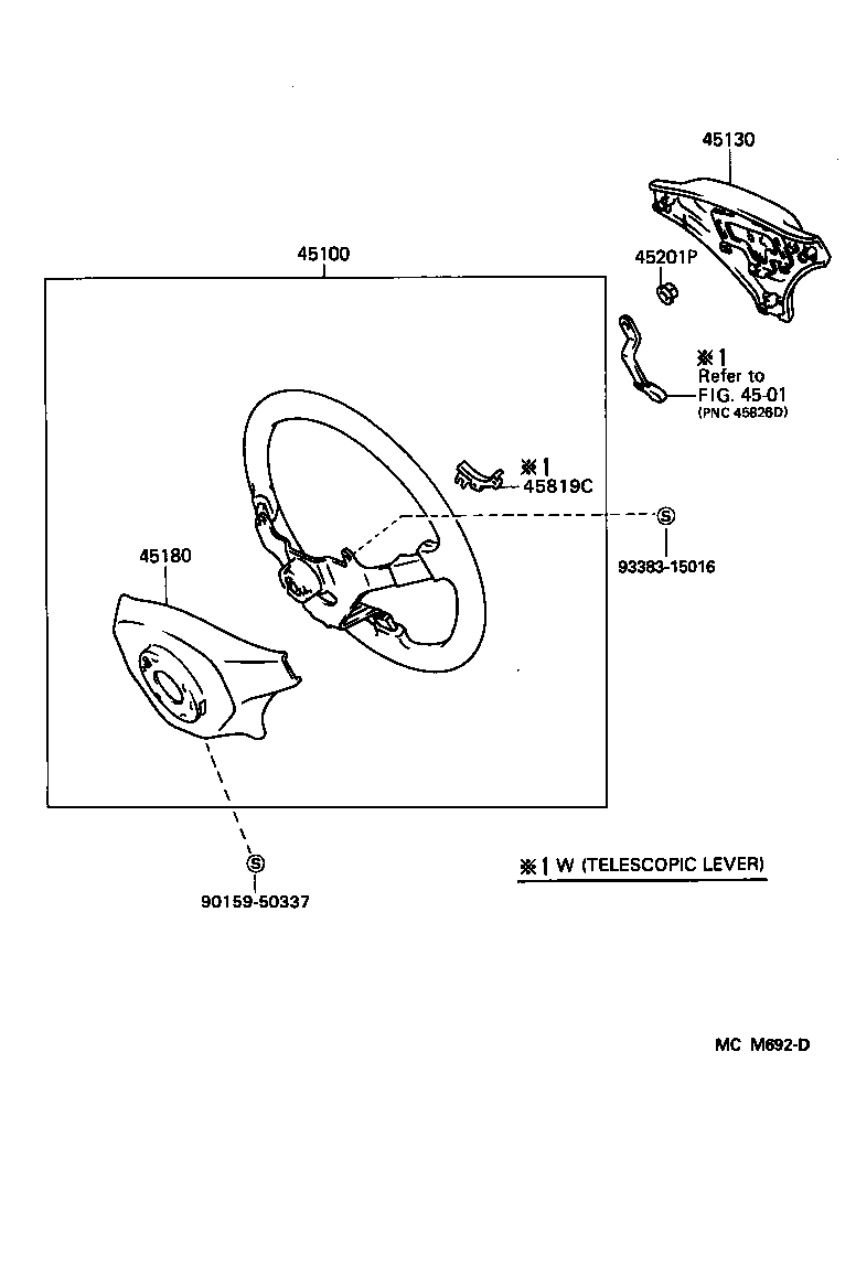 45197-22010 LABEL, AIR BAG CAUTION product image