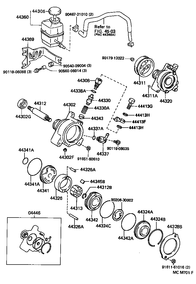 44305-06010 CAP SUB-ASSY, VANE PUMP OIL RESERVOIR product image