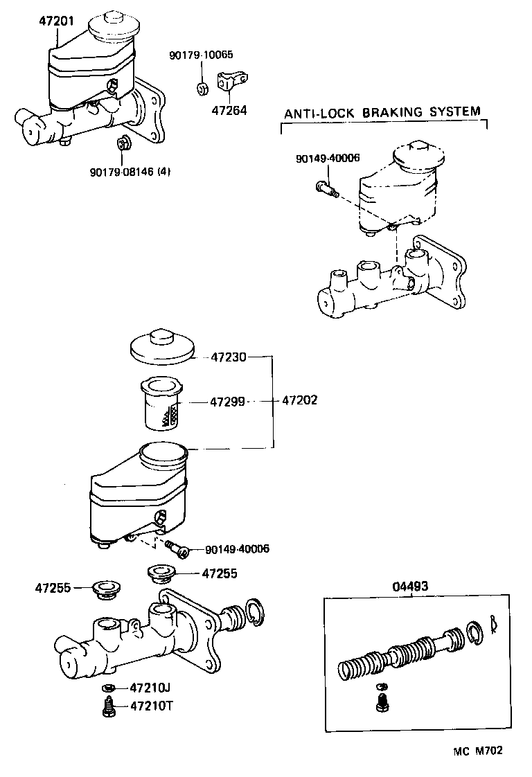 04493-17080 CYLINDER KIT, BRAKE MASTER product image