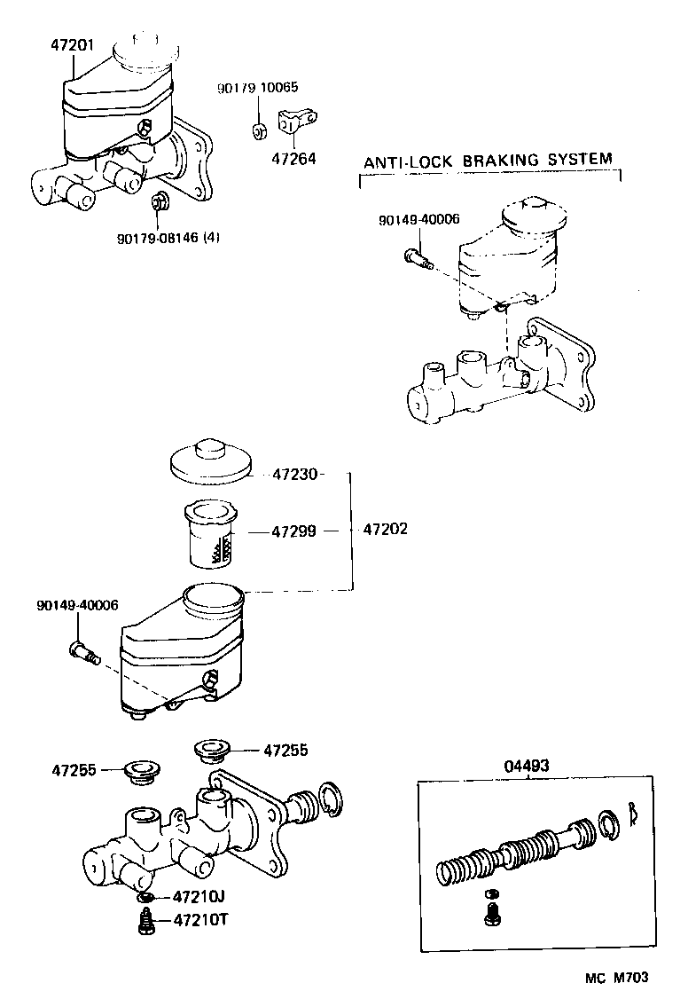 04493-17030 CYLINDER KIT, BRAKE MASTER product image