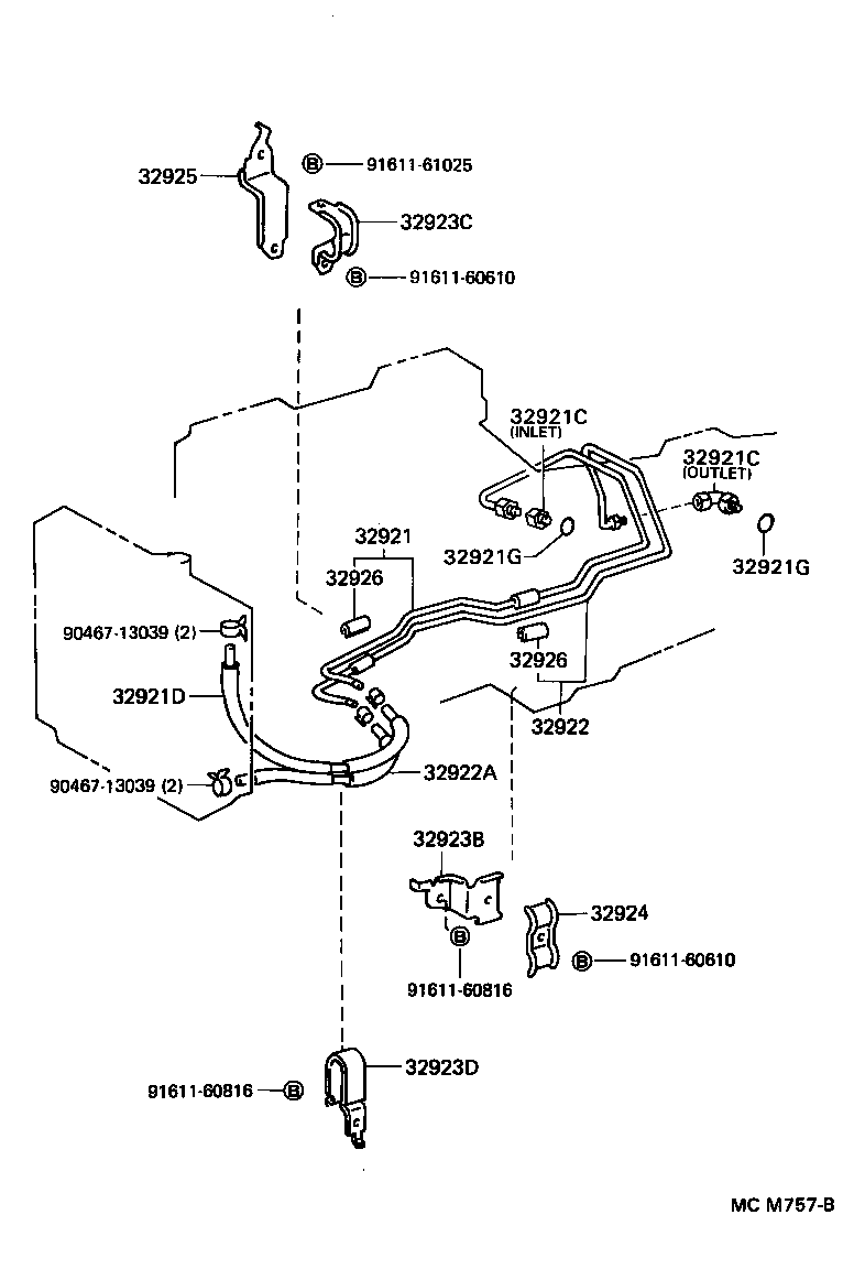 32941-28141 HOSE(FOR OIL COOLER INLET) product image