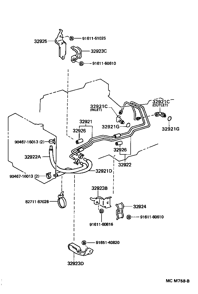 32941-28141 HOSE(FOR OIL COOLER INLET) product image