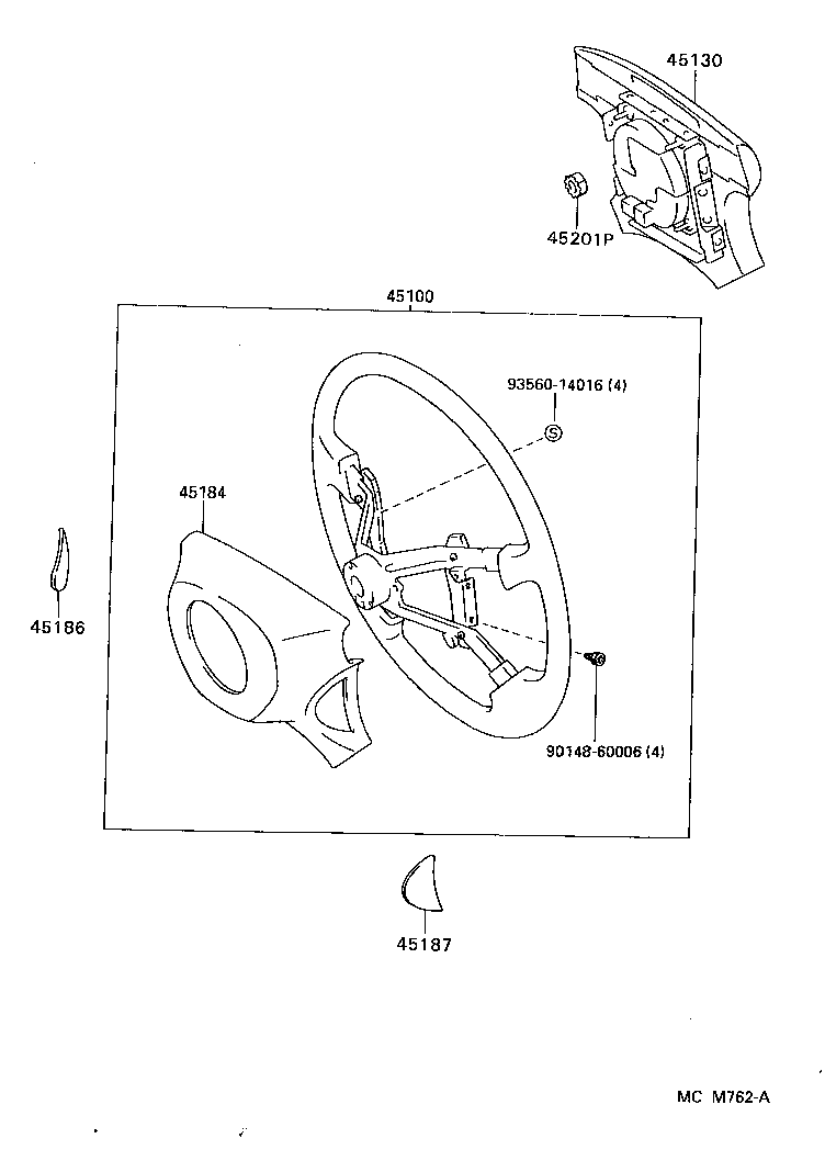 45100-28080-B0 WHEEL ASSY, STEERING product image