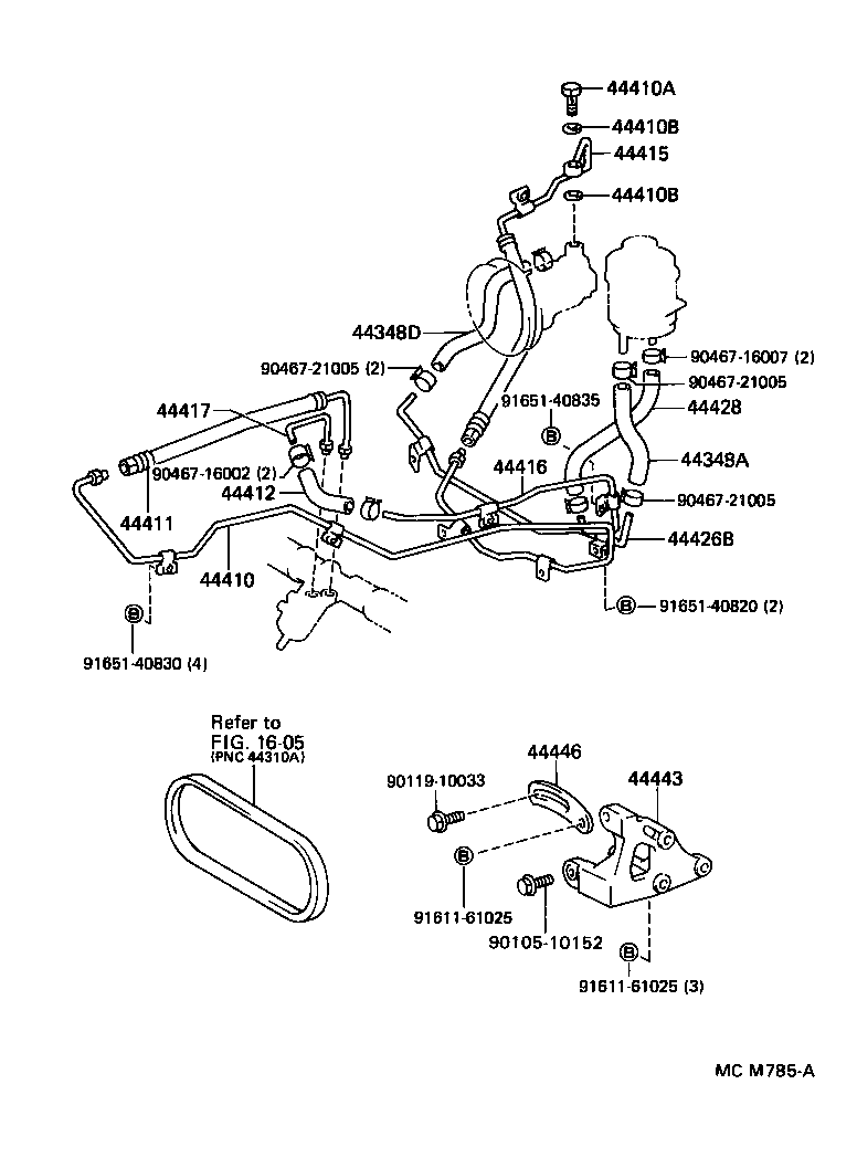 44348-28110 HOSE, OIL RESERVOIR TO PUMP, NO.2 product image