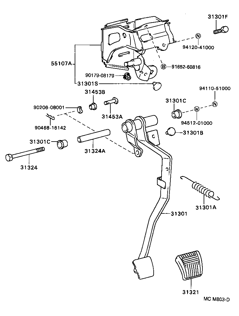 31301-20460 PEDAL SUB-ASSY, CLUTCH product image